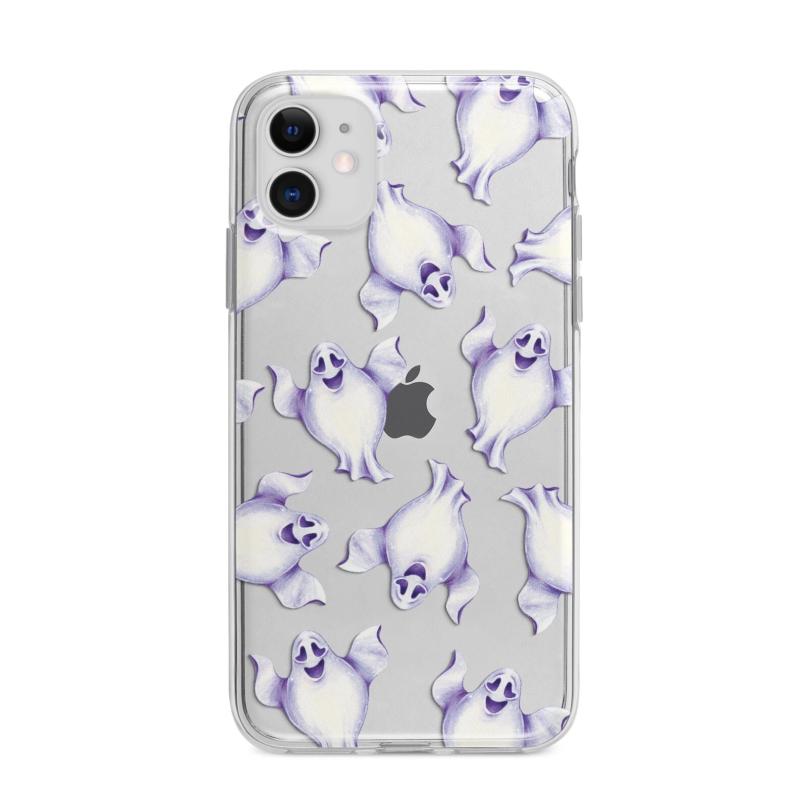 Ghost Halloween Apple iPhone 11 in White with Bumper Case