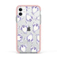 Ghost Halloween Apple iPhone 11 in White with Pink Impact Case