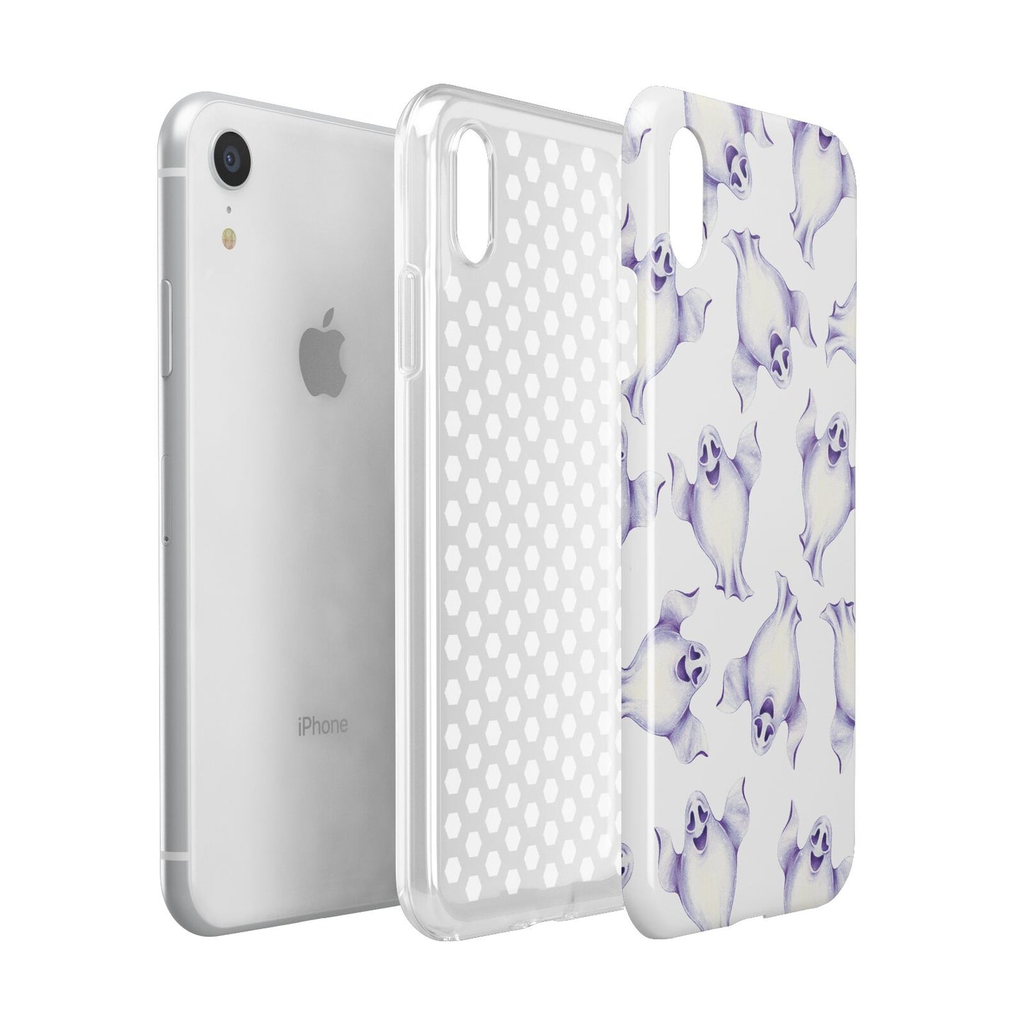 Ghost Halloween Apple iPhone XR White 3D Tough Case Expanded view