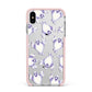 Ghost Halloween Apple iPhone Xs Max Impact Case Pink Edge on Silver Phone