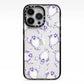 Ghost Halloween iPhone 13 Pro Black Impact Case on Silver phone