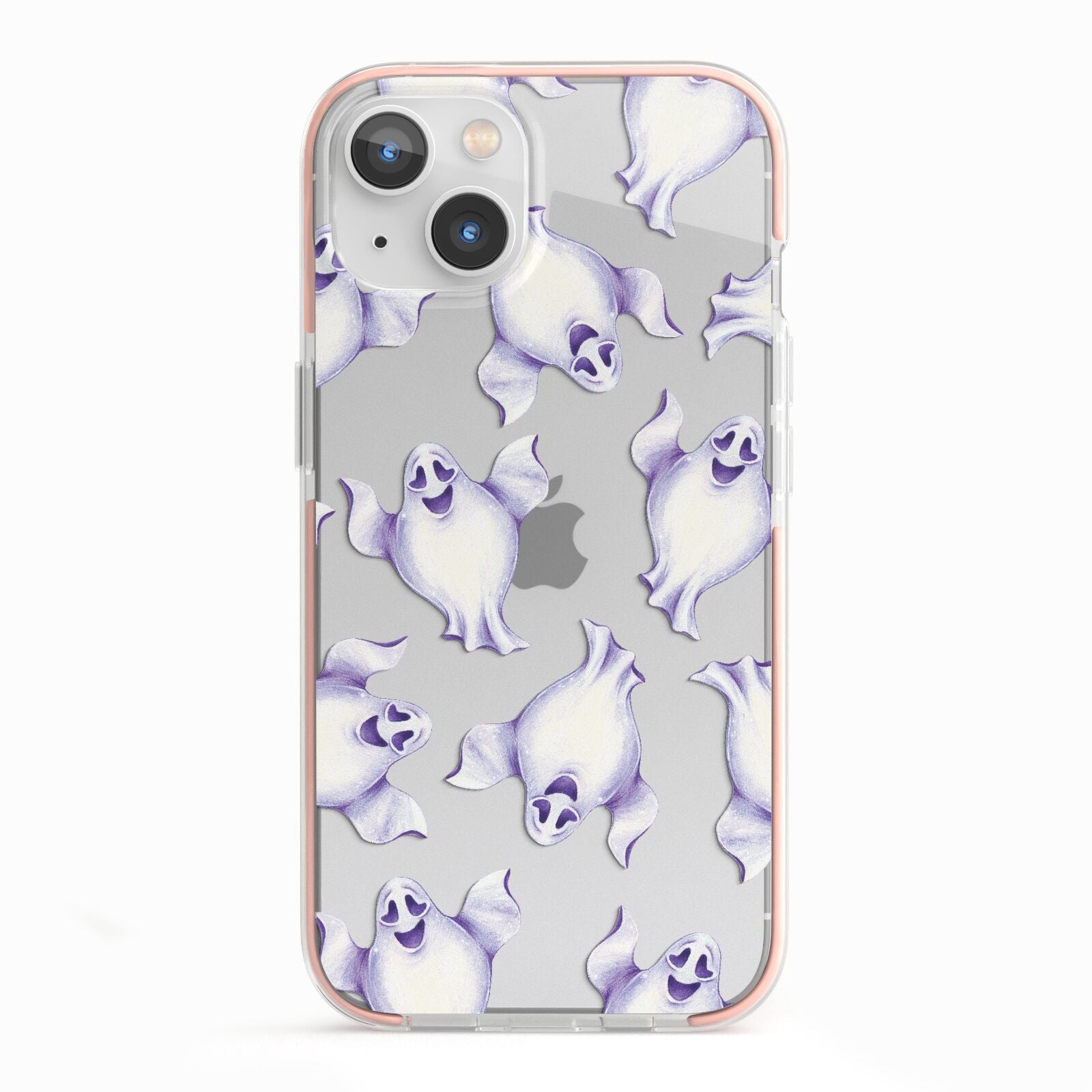 Ghost Halloween iPhone 13 TPU Impact Case with Pink Edges
