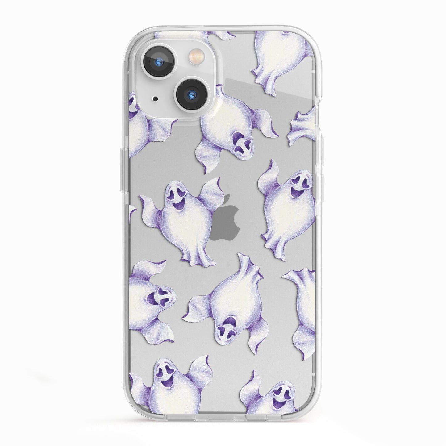 Ghost Halloween iPhone 13 TPU Impact Case with White Edges
