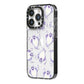 Ghost Halloween iPhone 14 Pro Black Impact Case Side Angle on Silver phone