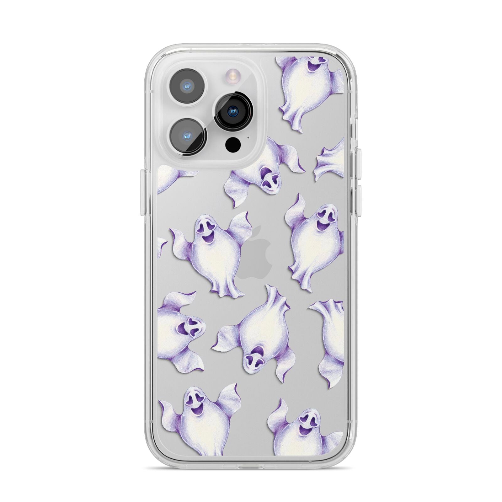 Ghost Halloween iPhone 14 Pro Max Clear Tough Case Silver