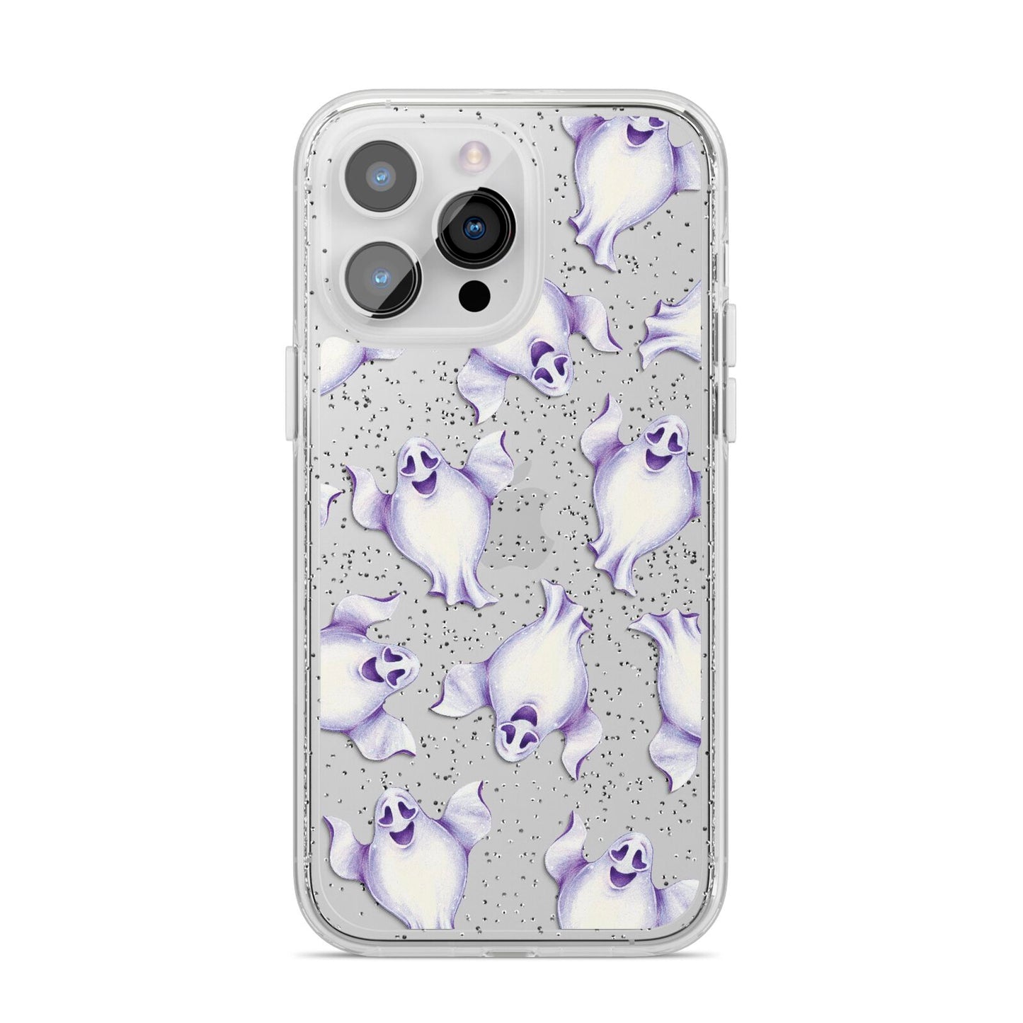 Ghost Halloween iPhone 14 Pro Max Glitter Tough Case Silver