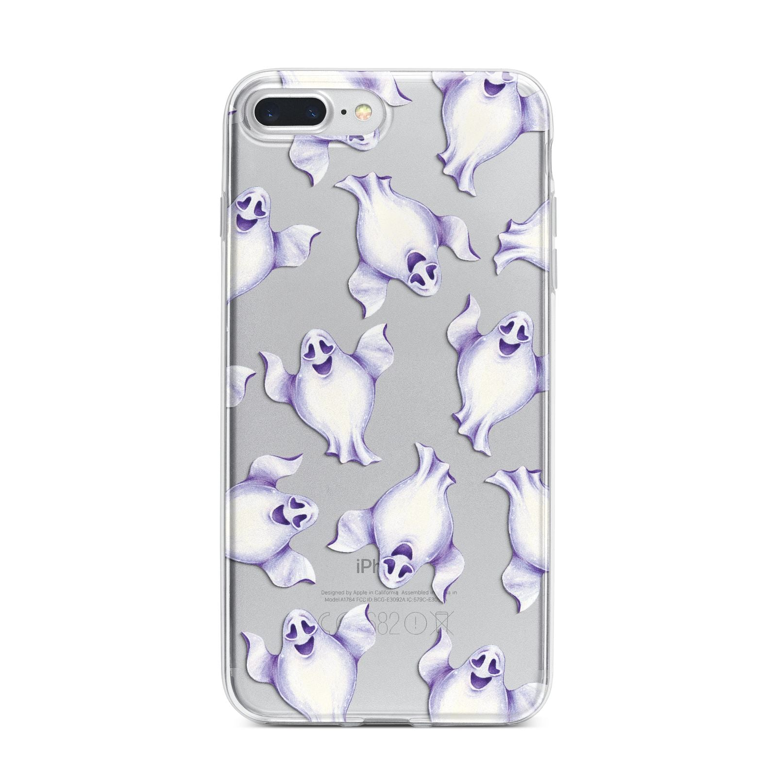 Ghost Halloween iPhone 7 Plus Bumper Case on Silver iPhone