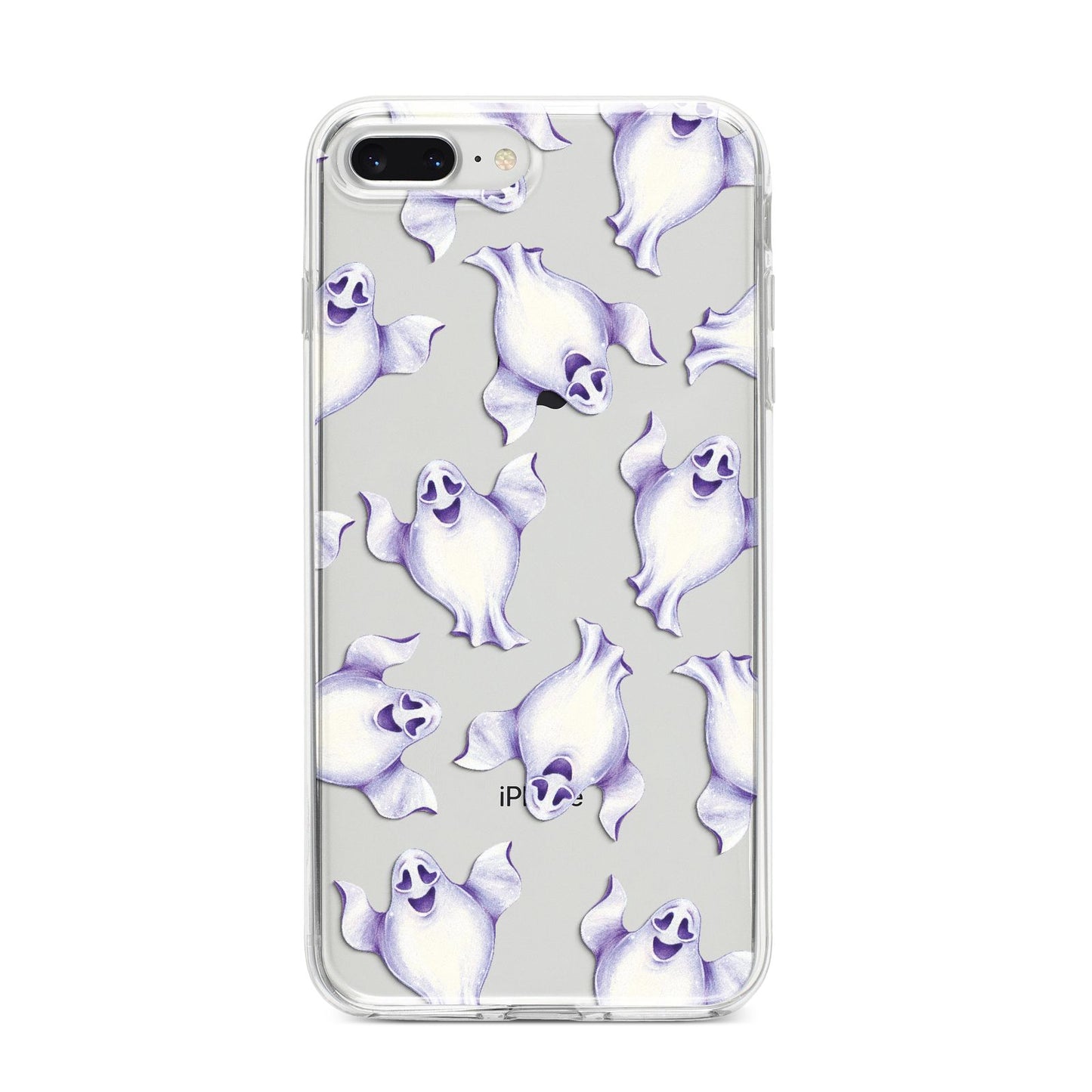 Ghost Halloween iPhone 8 Plus Bumper Case on Silver iPhone