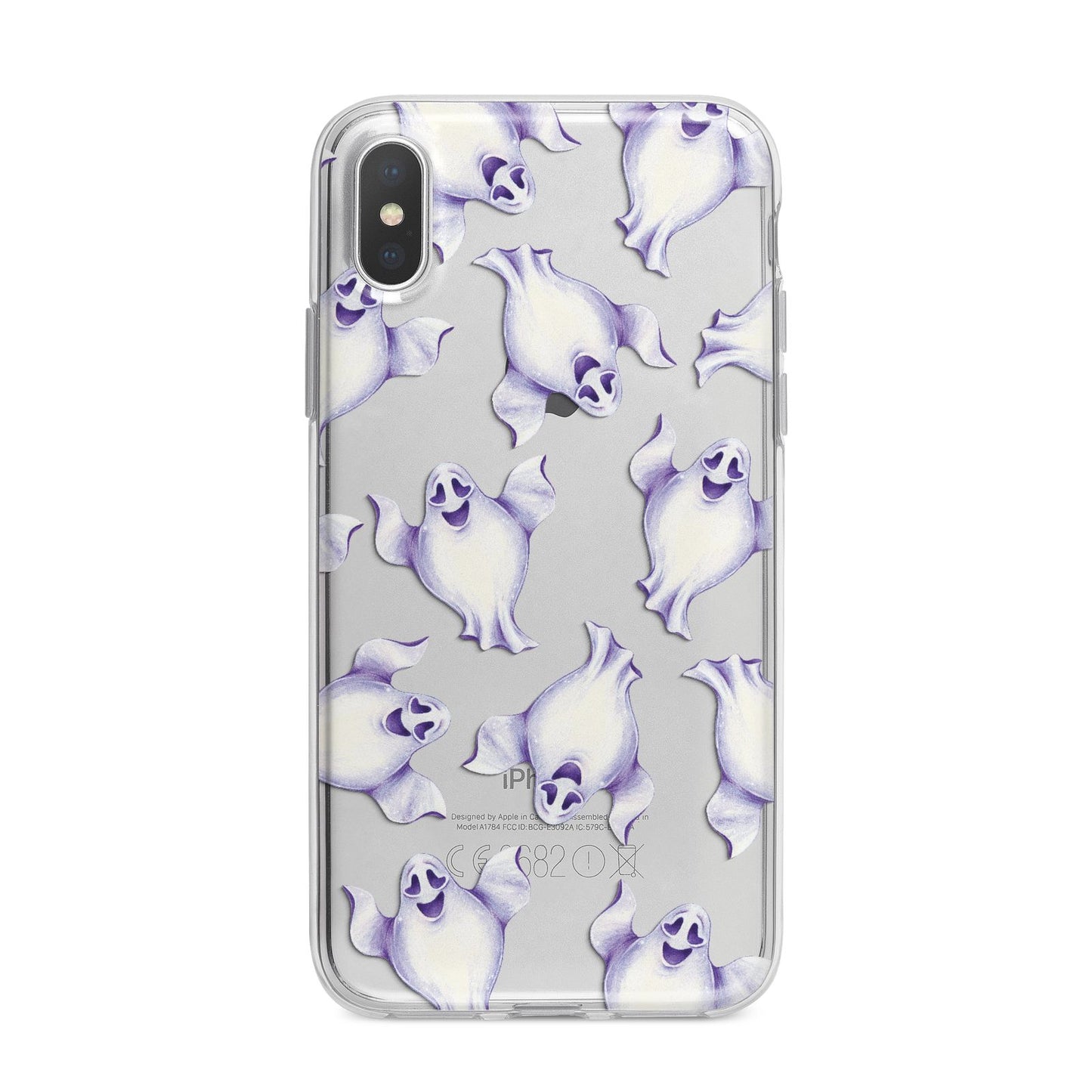 Ghost Halloween iPhone X Bumper Case on Silver iPhone Alternative Image 1