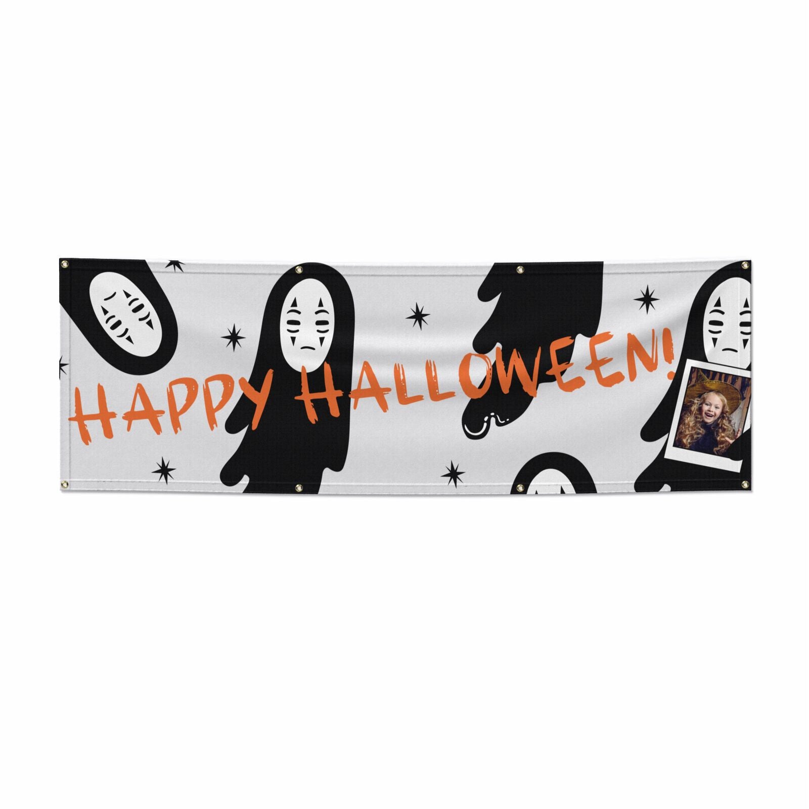 Ghostly Halloween Photo 6x2 Vinly Banner with Grommets