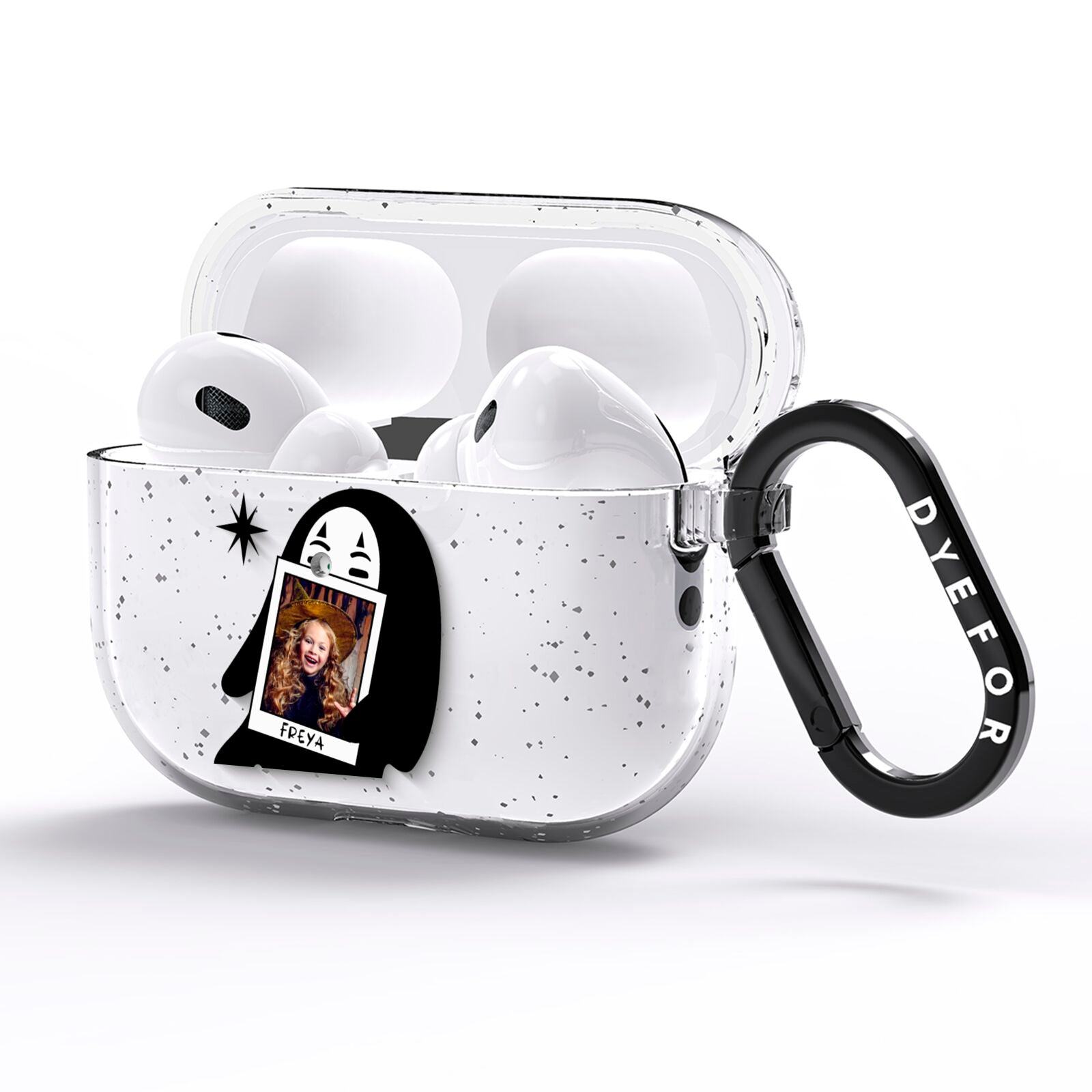Ghostly Halloween Photo AirPods Pro Glitter Case Side Image