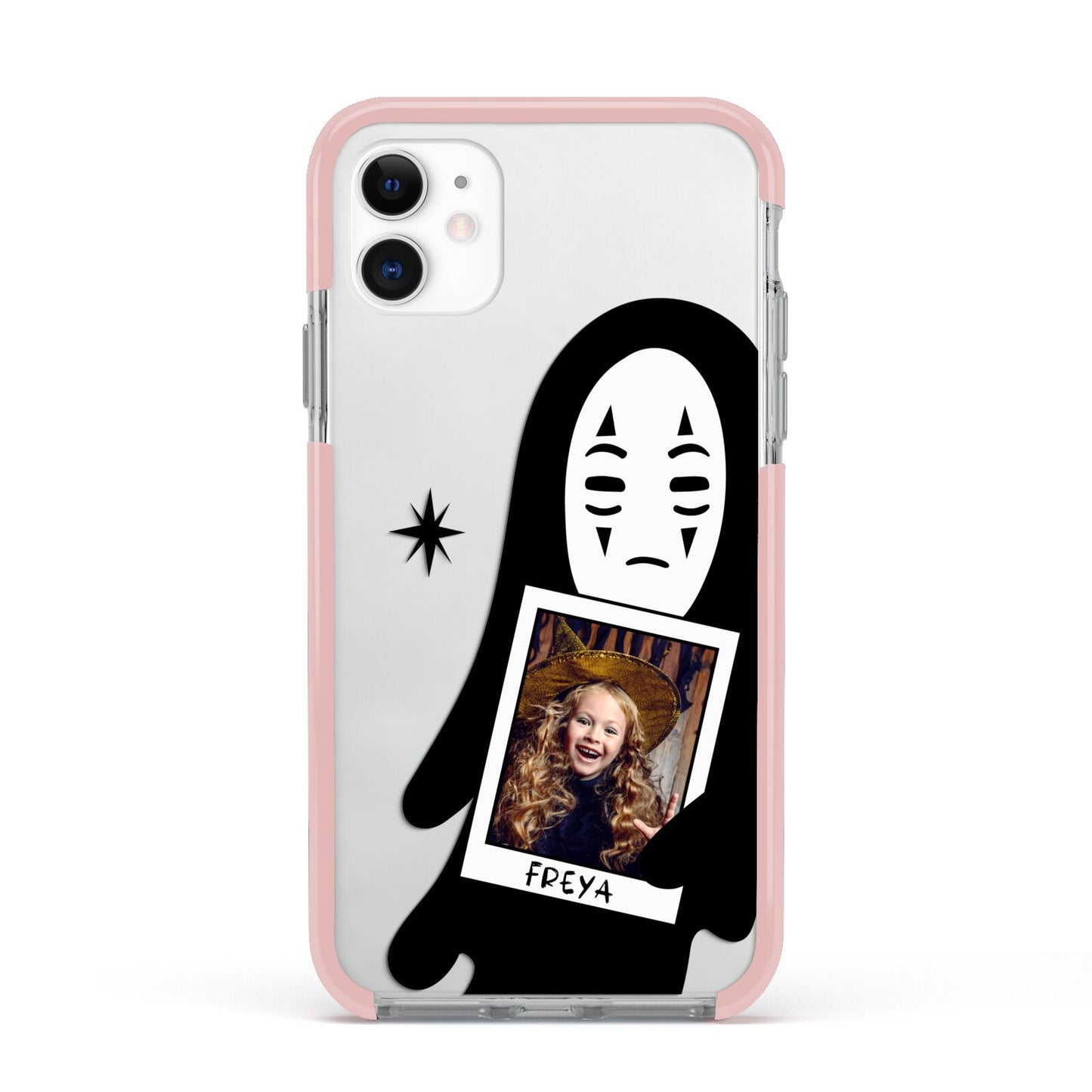 Ghostly Halloween Photo Apple iPhone 11 in White with Pink Impact Case