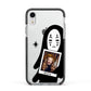 Ghostly Halloween Photo Apple iPhone XR Impact Case Black Edge on Silver Phone