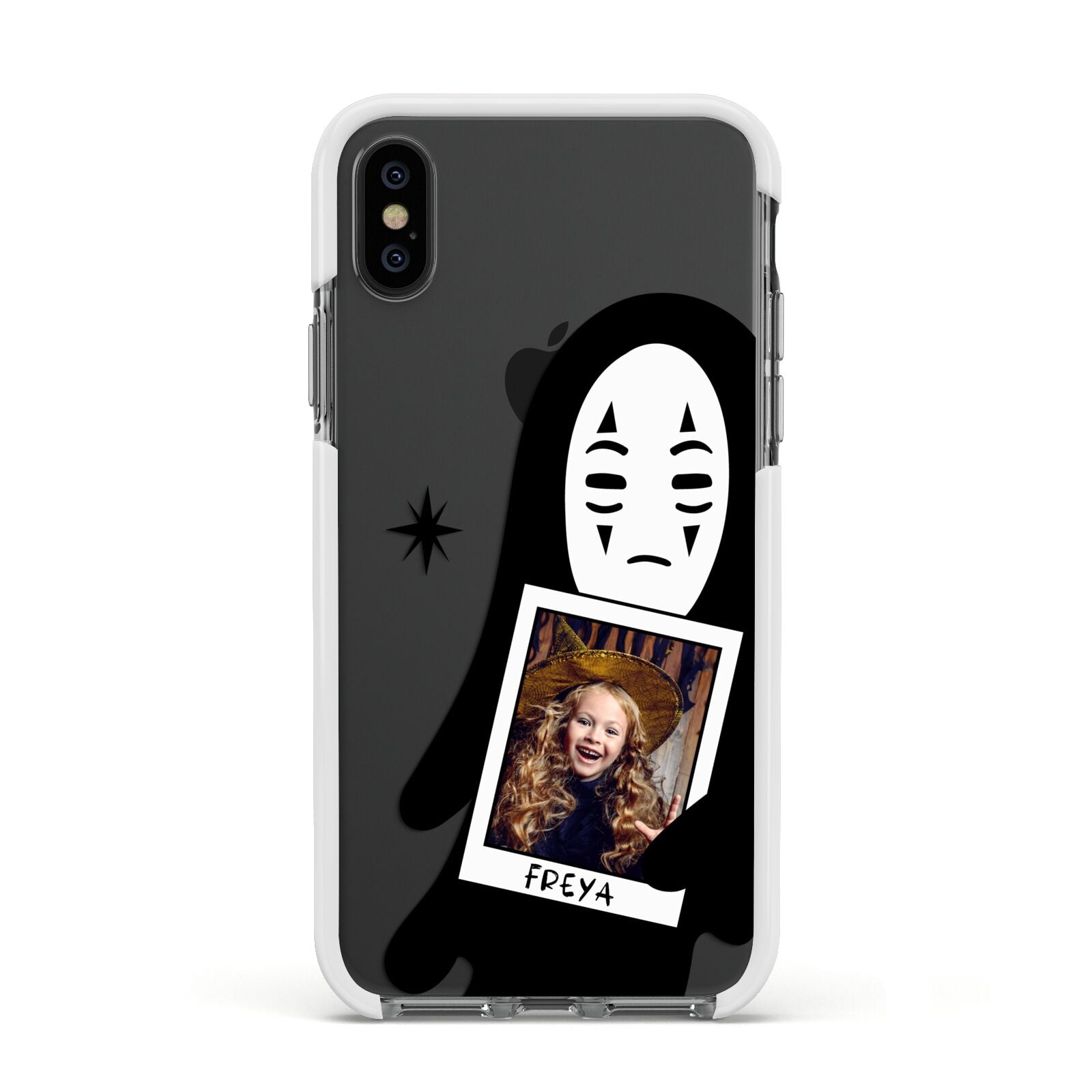 Ghostly Halloween Photo Apple iPhone Xs Impact Case White Edge on Black Phone
