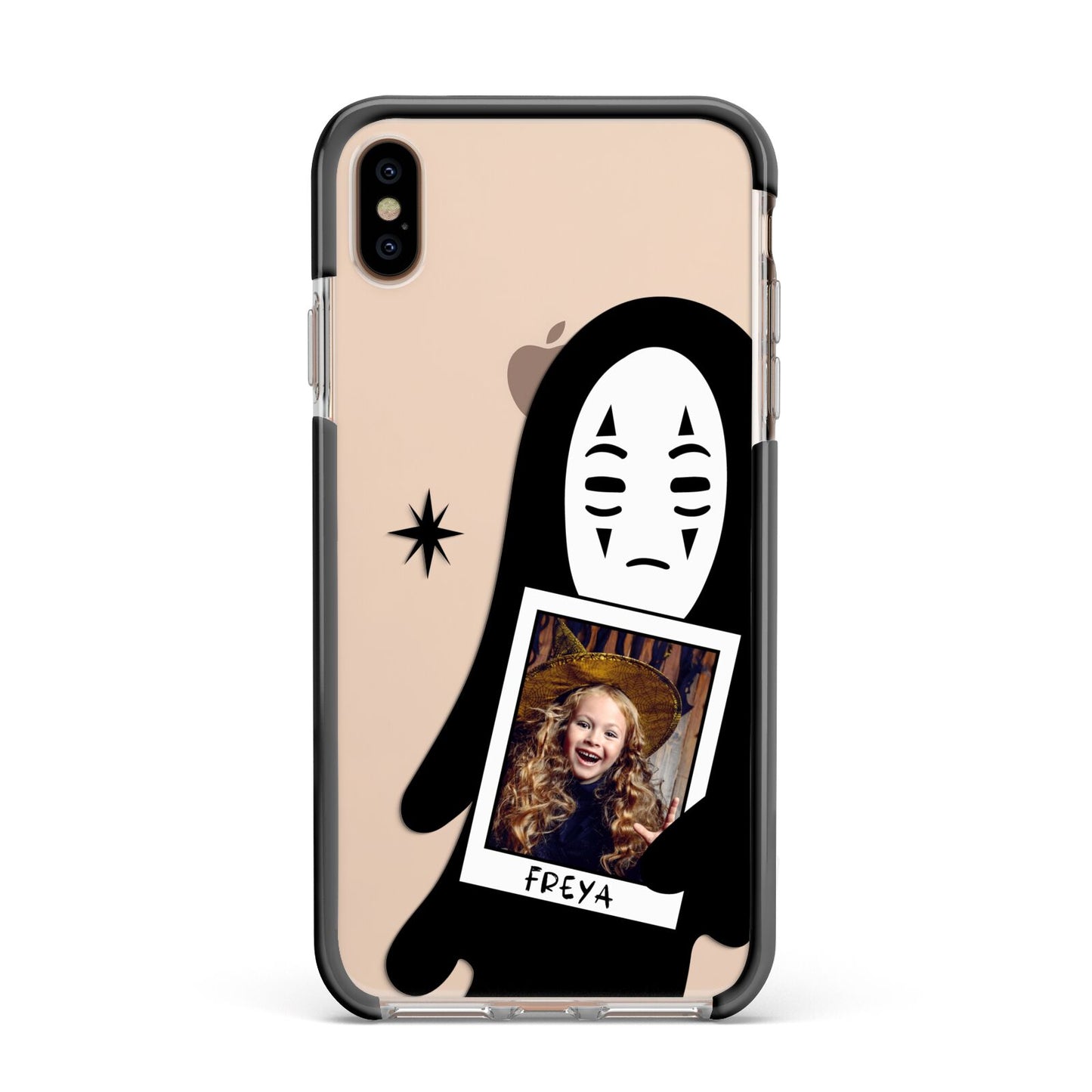 Ghostly Halloween Photo Apple iPhone Xs Max Impact Case Black Edge on Gold Phone