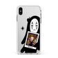Ghostly Halloween Photo Apple iPhone Xs Max Impact Case White Edge on Silver Phone