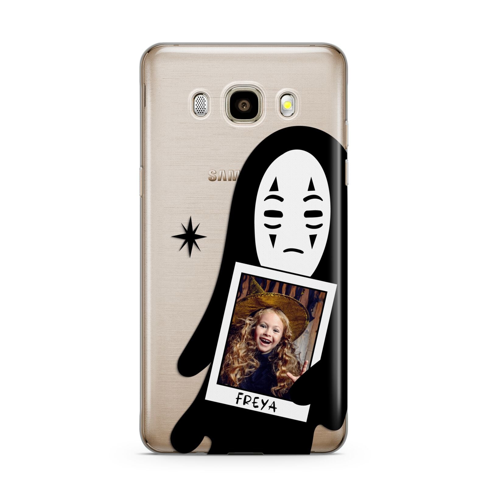 Ghostly Halloween Photo Samsung Galaxy J7 2016 Case on gold phone