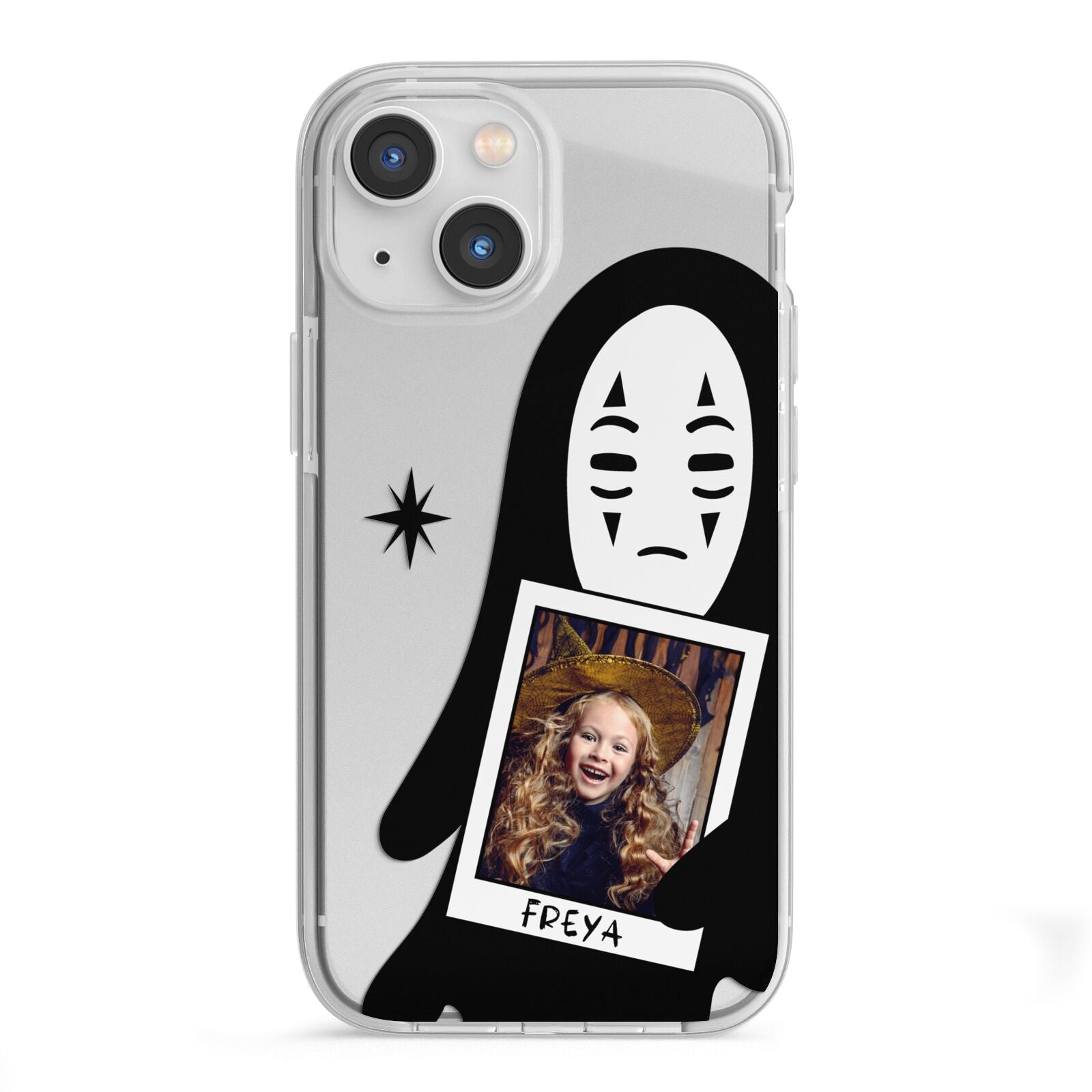 Ghostly Halloween Photo iPhone 13 Mini TPU Impact Case with White Edges