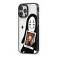 Ghostly Halloween Photo iPhone 13 Pro Max Black Impact Case Side Angle on Silver phone