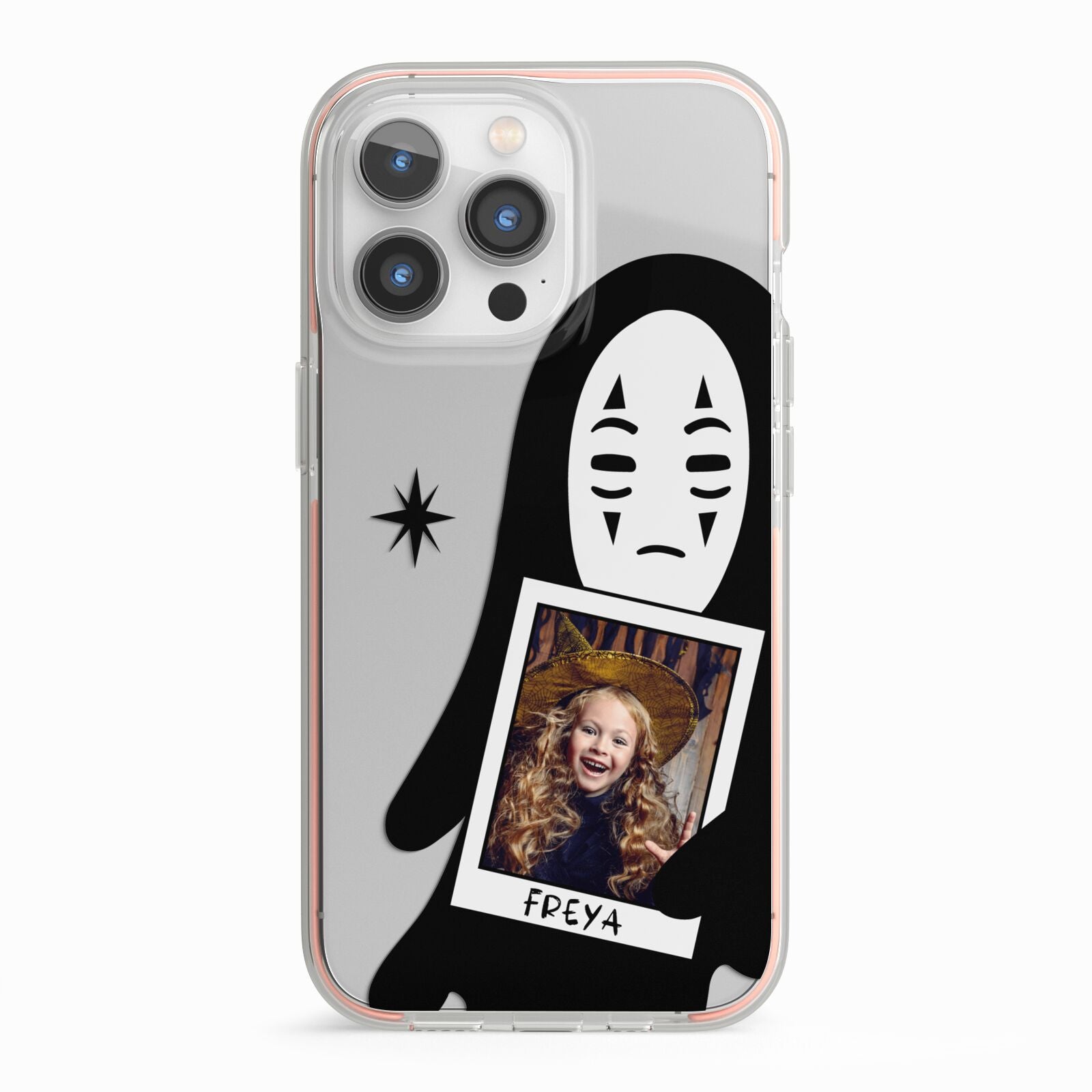 Ghostly Halloween Photo iPhone 13 Pro TPU Impact Case with Pink Edges