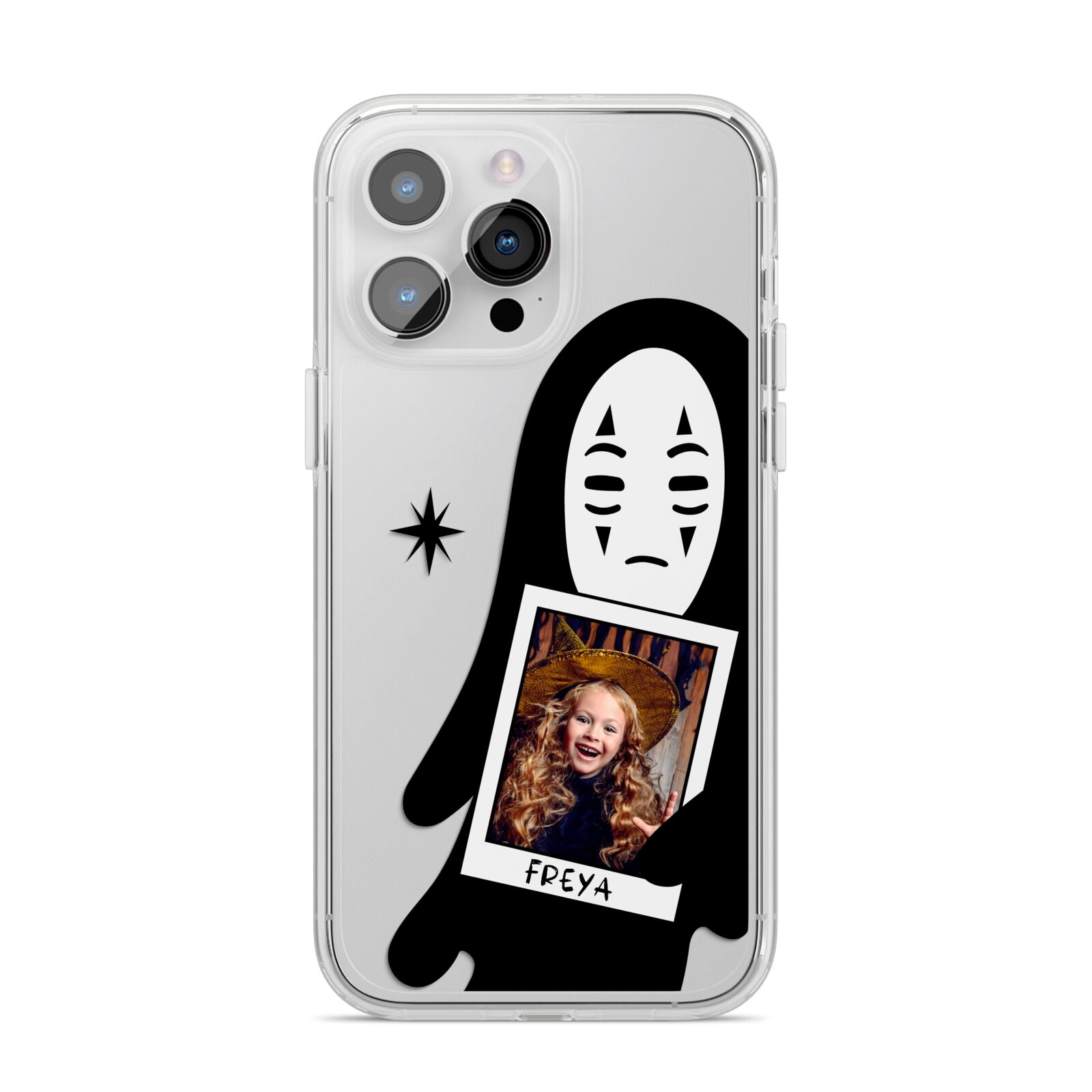 Ghostly Halloween Photo iPhone 14 Pro Max Clear Tough Case Silver