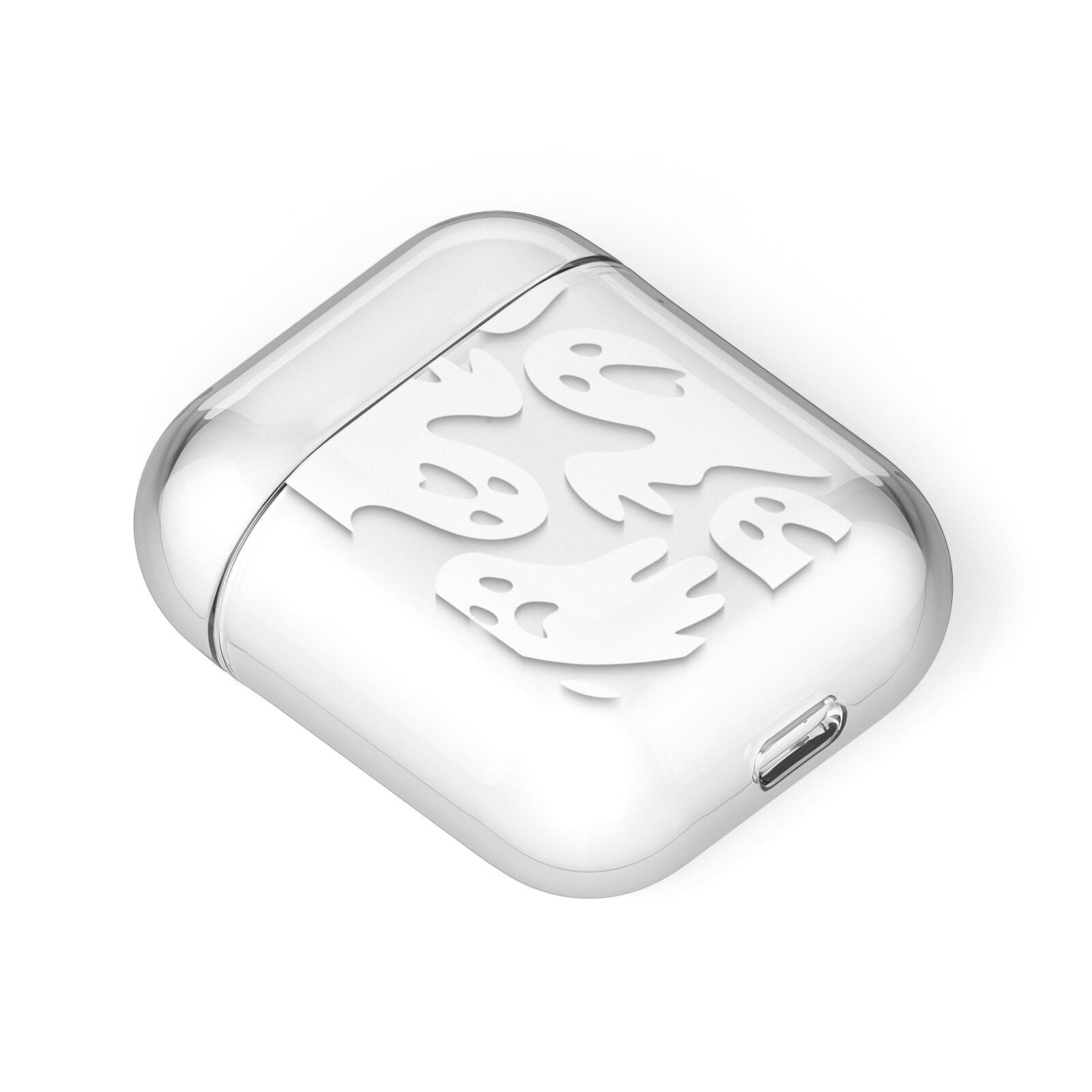 Ghosts with Transparent Background AirPods Case Laid Flat