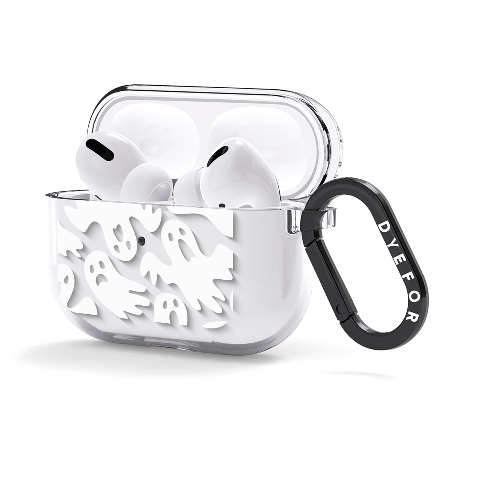 Ghosts with Transparent Background AirPods Clear Case 3rd Gen Side Image