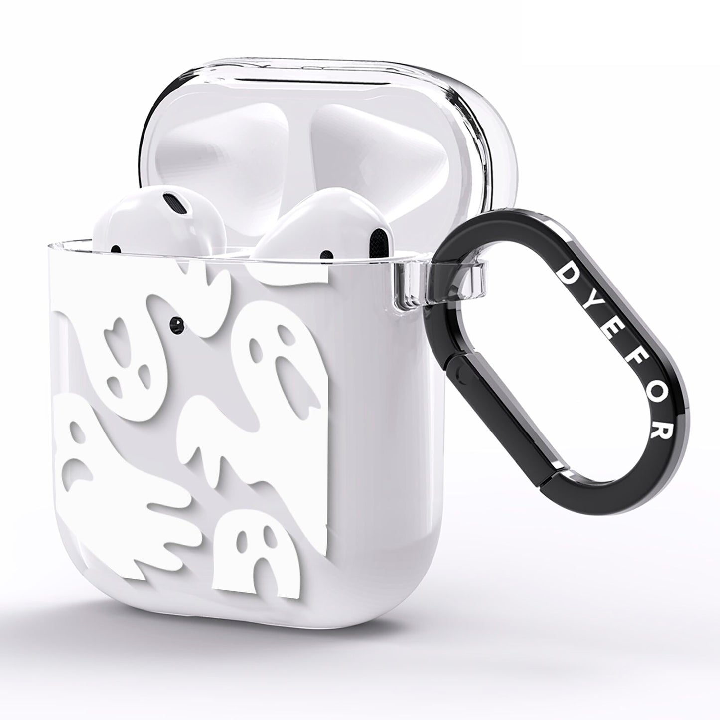 Ghosts with Transparent Background AirPods Clear Case Side Image