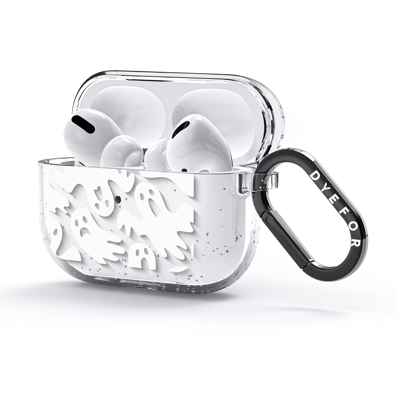 Ghosts with Transparent Background AirPods Glitter Case 3rd Gen Side Image