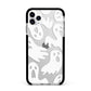Ghosts with Transparent Background Apple iPhone 11 Pro Max in Silver with Black Impact Case