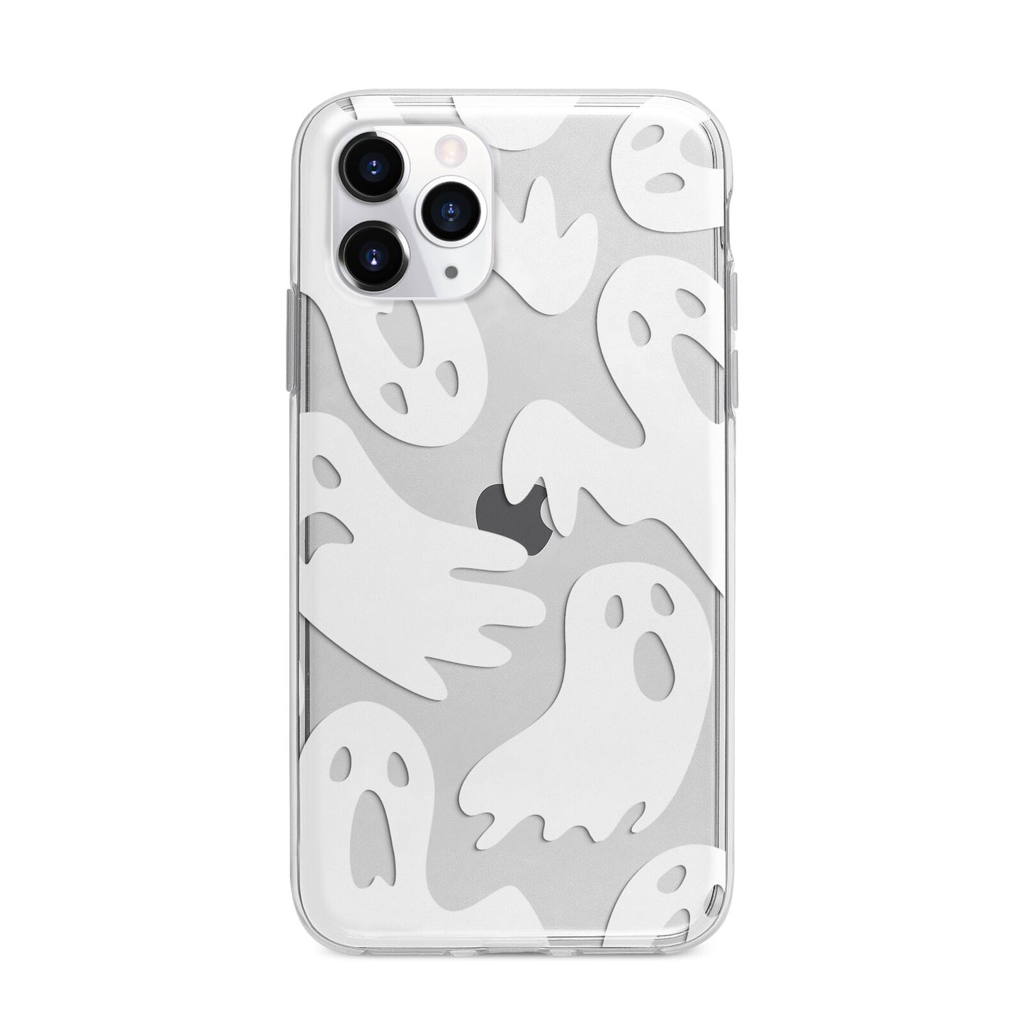 Ghosts with Transparent Background Apple iPhone 11 Pro in Silver with Bumper Case