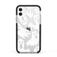 Ghosts with Transparent Background Apple iPhone 11 in White with Black Impact Case