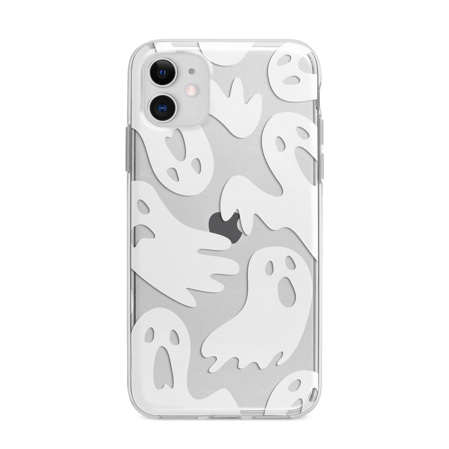 Ghosts with Transparent Background Apple iPhone 11 in White with Bumper Case