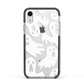 Ghosts with Transparent Background Apple iPhone XR Impact Case Black Edge on Silver Phone