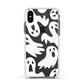 Ghosts with Transparent Background Apple iPhone Xs Impact Case White Edge on Black Phone