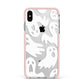 Ghosts with Transparent Background Apple iPhone Xs Max Impact Case Pink Edge on Silver Phone