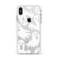 Ghosts with Transparent Background Apple iPhone Xs Max Impact Case White Edge on Silver Phone