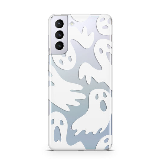 Ghosts with Transparent Background Samsung S21 Plus Phone Case