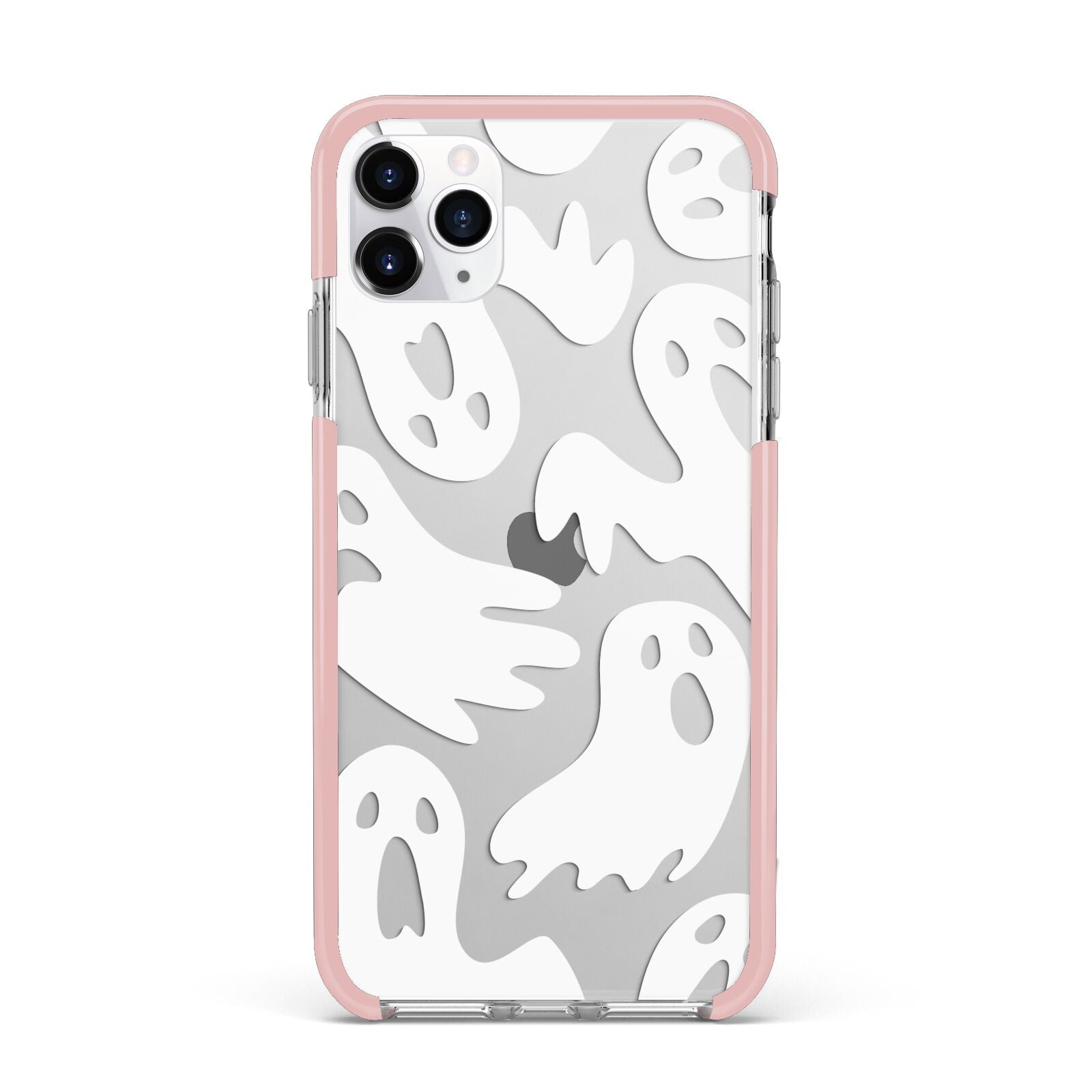Ghosts with Transparent Background iPhone 11 Pro Max Impact Pink Edge Case