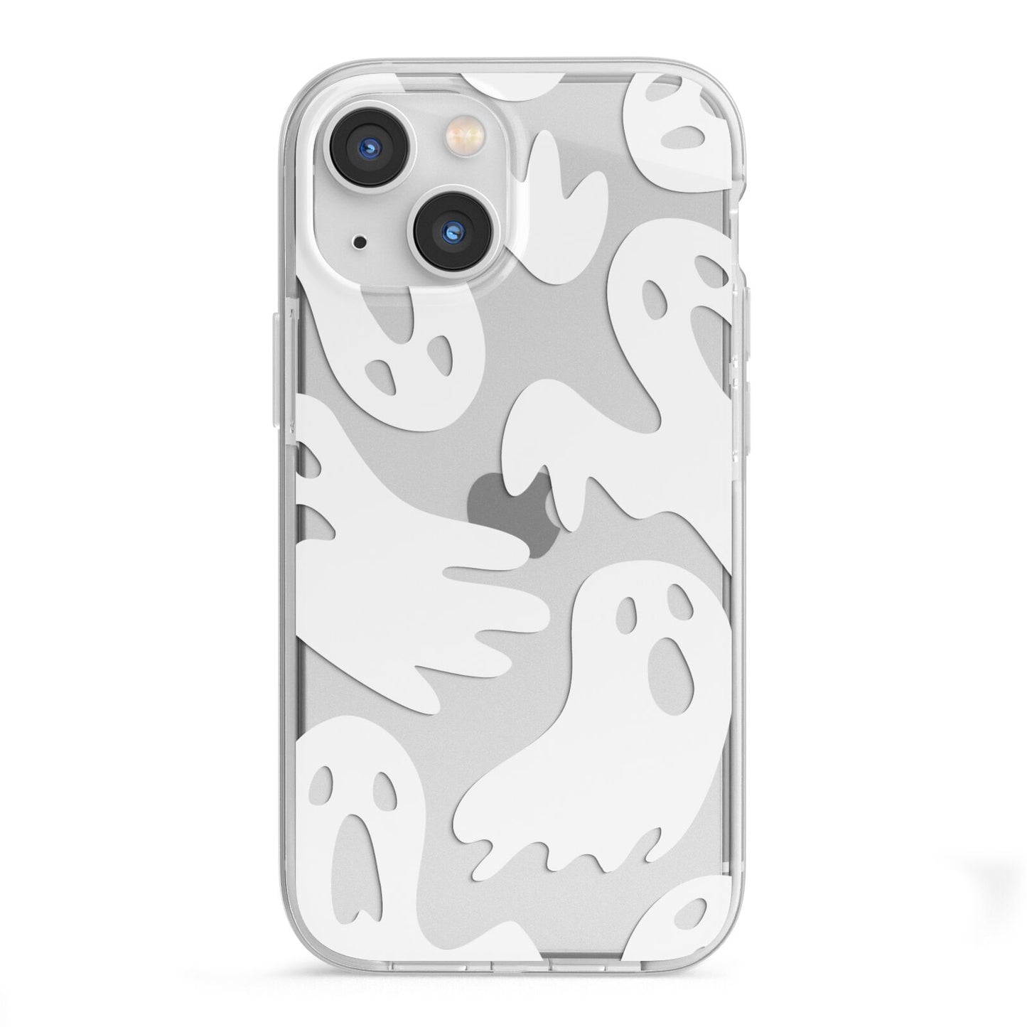 Ghosts with Transparent Background iPhone 13 Mini TPU Impact Case with White Edges