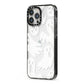 Ghosts with Transparent Background iPhone 13 Pro Max Black Impact Case Side Angle on Silver phone