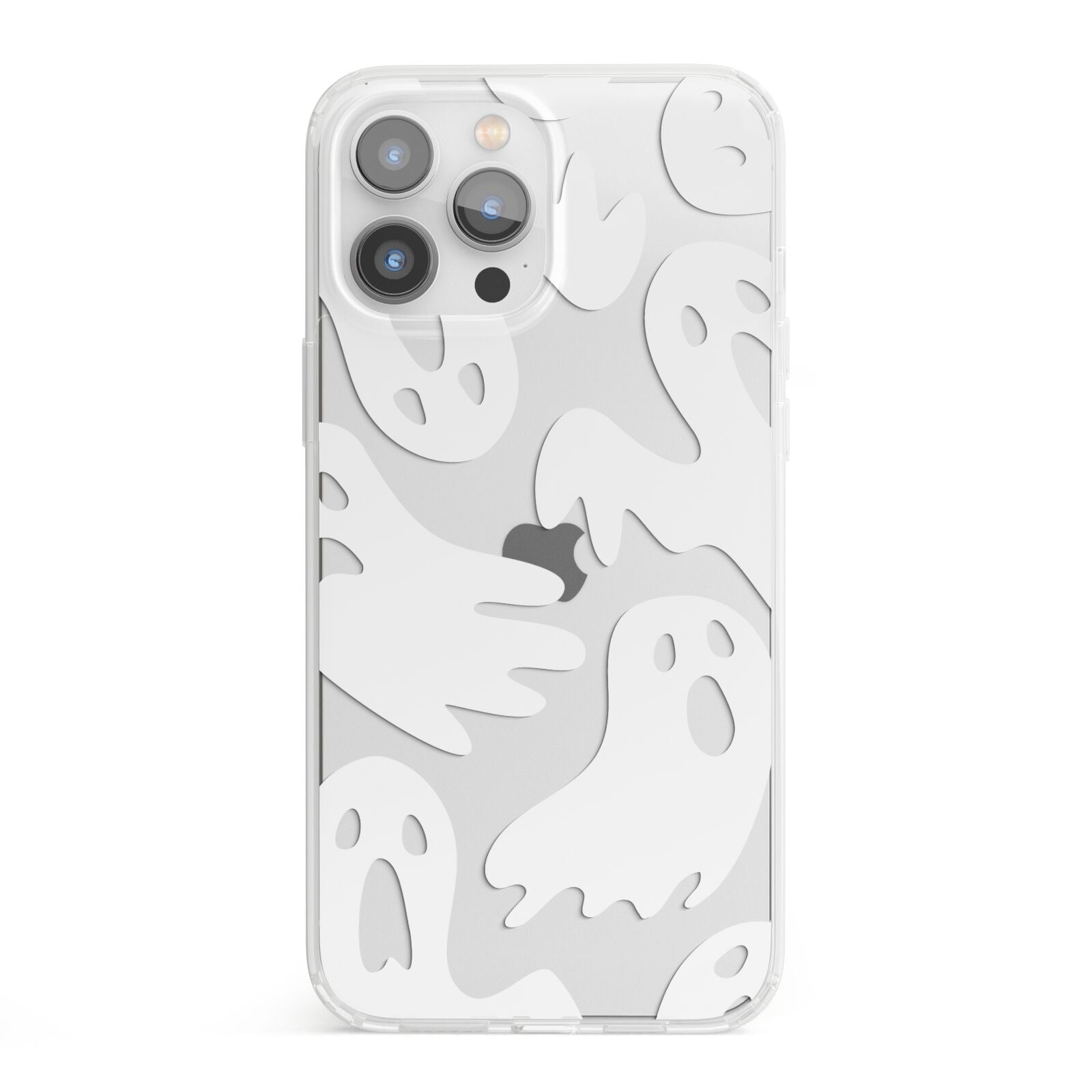 Ghosts with Transparent Background iPhone 13 Pro Max Clear Bumper Case