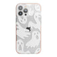 Ghosts with Transparent Background iPhone 13 Pro Max TPU Impact Case with Pink Edges