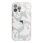 Ghosts with Transparent Background iPhone 13 Pro Max TPU Impact Case with Pink Edges