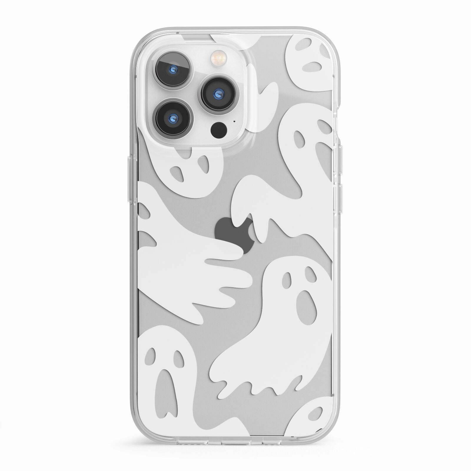 Ghosts with Transparent Background iPhone 13 Pro TPU Impact Case with White Edges