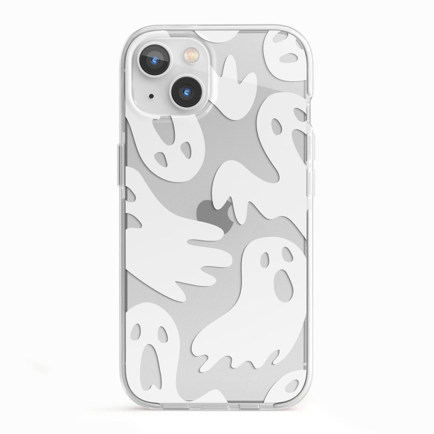Ghosts with Transparent Background iPhone 13 TPU Impact Case with White Edges
