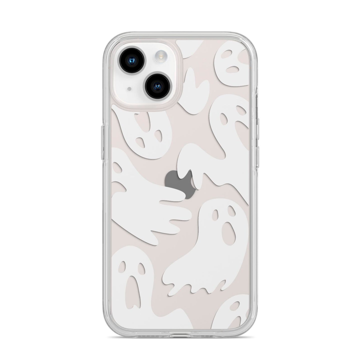 Ghosts with Transparent Background iPhone 14 Clear Tough Case Starlight