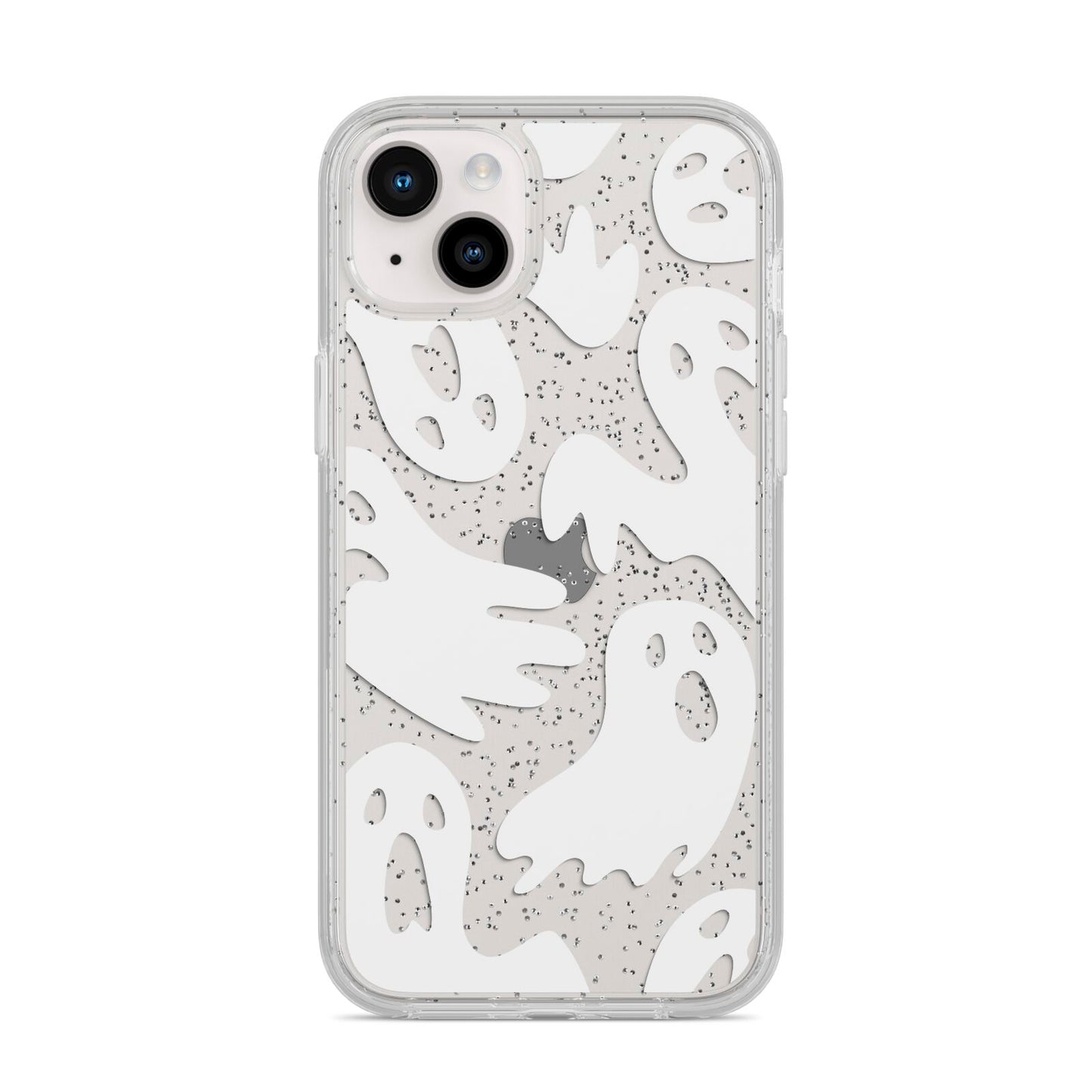 Ghosts with Transparent Background iPhone 14 Plus Glitter Tough Case Starlight
