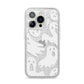 Ghosts with Transparent Background iPhone 14 Pro Glitter Tough Case Silver