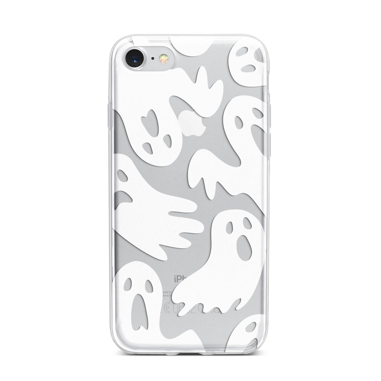 Ghosts with Transparent Background iPhone 7 Bumper Case on Silver iPhone